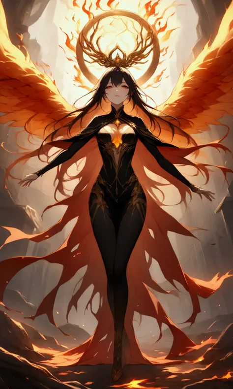 solo,the mythology bird phoenix also known as the fenghuang is a divine figure bird with a body made of beautiful flames, the wh...