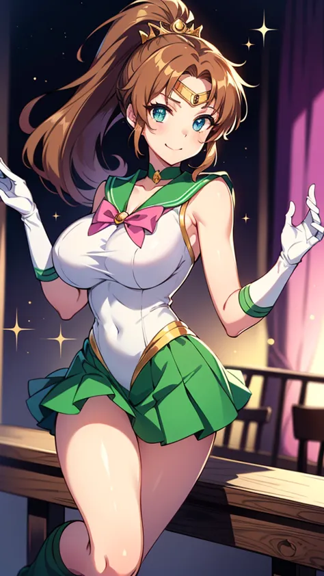 view your audience, see this、looking into the camera、sailor jupiter、are standing、hmph , thigh opening、spread your legs、beautiful...