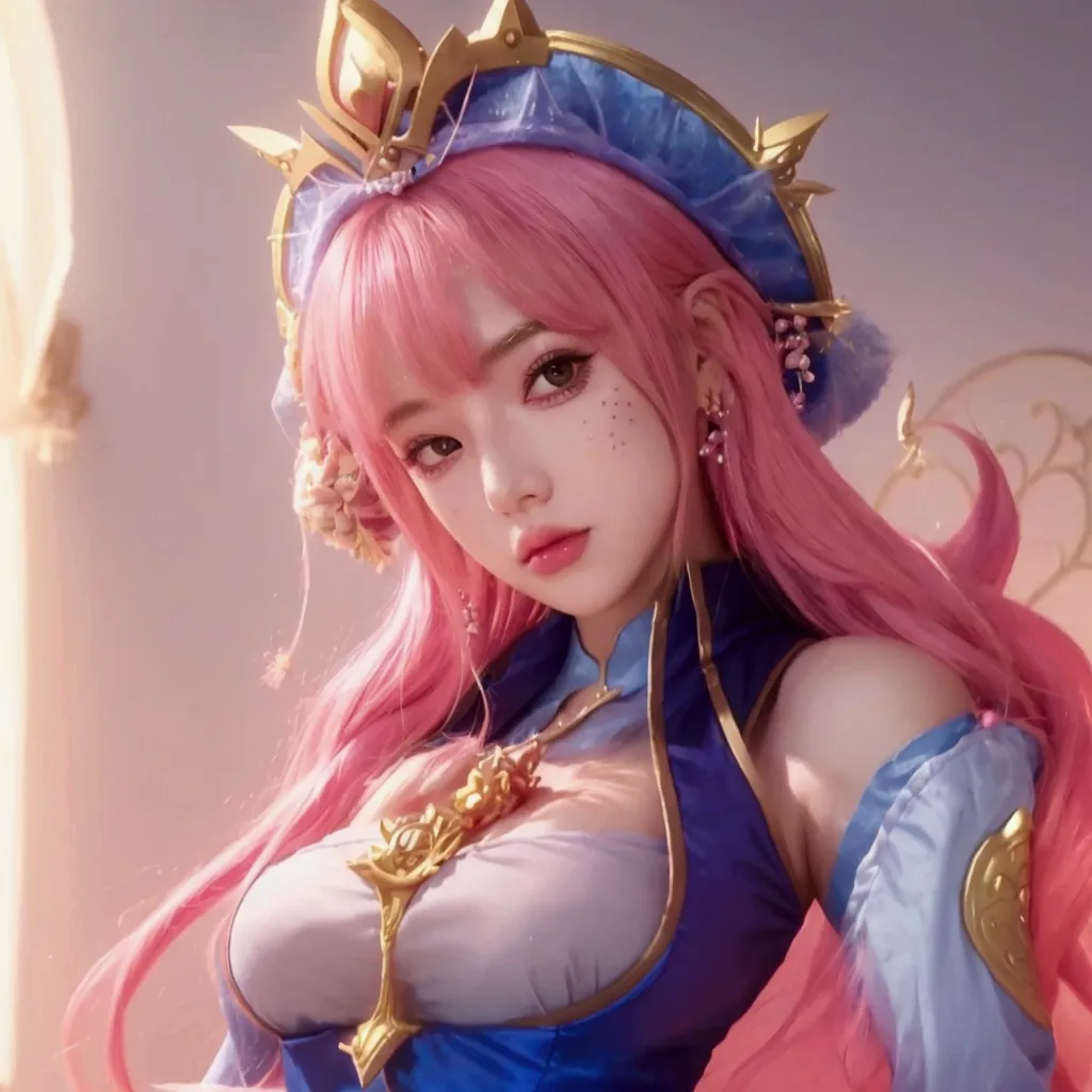 a close up of a woman with a pink hair and a crown, extremely detailed artgerm, portrait knights of zodiac girl, ig model | artg...