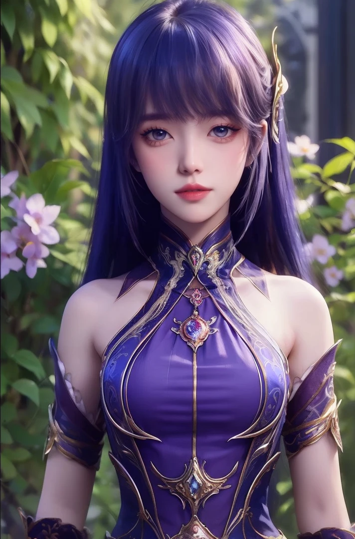 (best quality,ultra-detailed,photorealistic:1.37),vivid colors,studio lighting,beautiful detailed eyes,beautiful detailed lips,extremely detailed eyes and face,long eyelashes,portraits,black hair,confident expression,feminine,standing in a garden,soft sunlight, scenery,flower blossoms,peaceful atmosphere,artistic touch,textured brushstrokes,subtle color variations,brilliant white highlights,delicate movements,graceful pose,slight breeze,rustling leaves,sophisticated style,professional artwork,female beauty.