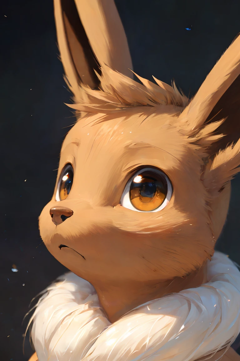 (masterpiece), (Very detailed), (Best quality), furry, solo, eevee, (face close up:1.1), 8K, (High quality), (ultra high resolution), (Super detailed)