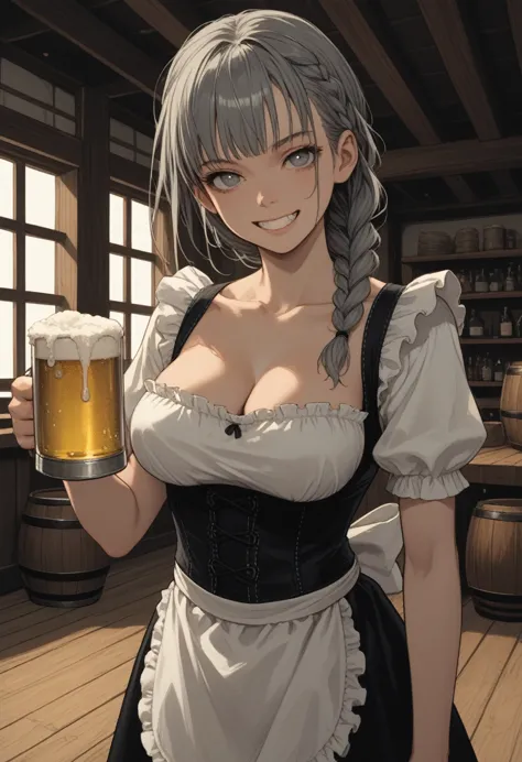 score_9, score_8_up, score_7_up, score_6_up, rating_explicit, source_anime, 1girl, breasts, smile, mug, solo, braid, large_breas...