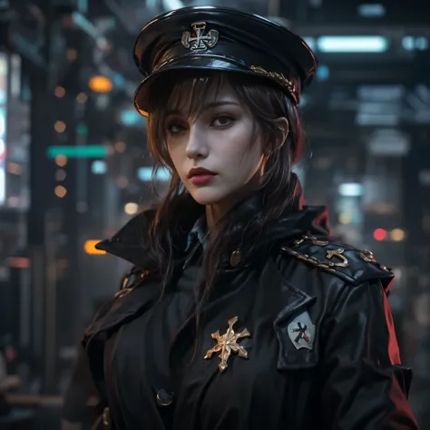 ((best quality)), ((masterpiece)), (details:1.4), 3d, image of a beautiful cyberpunk woman., hdr (high dynamic range), mature wo...