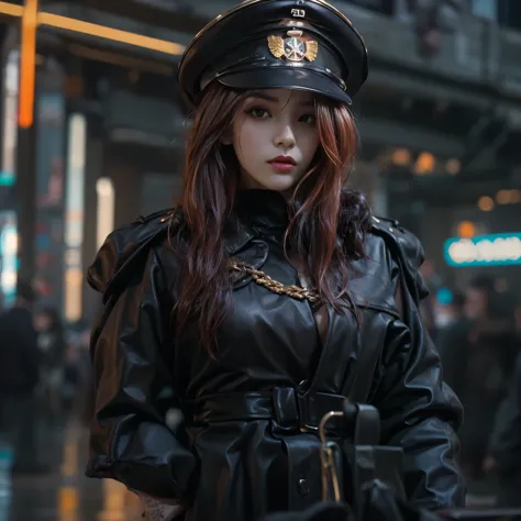 ((best quality)), ((masterpiece)), (details:1.4), 3d, image of a beautiful cyberpunk woman., hdr (high dynamic range), mature wo...