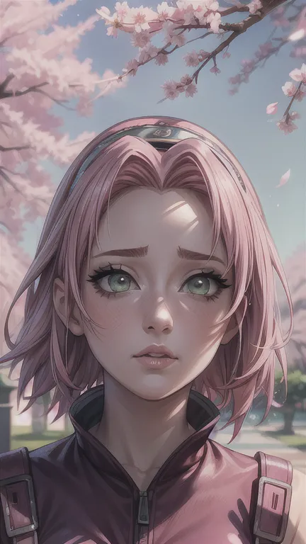 1girl, sakura haruno, detailed face, beautiful detailed eyes, beautiful detailed lips, extremely detailed eyes and face, long ey...