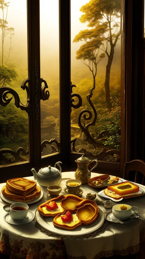 ((breakfast)), hdr, intricate, highly detailed, ]], (depth of field), epic realistic,mystical haze