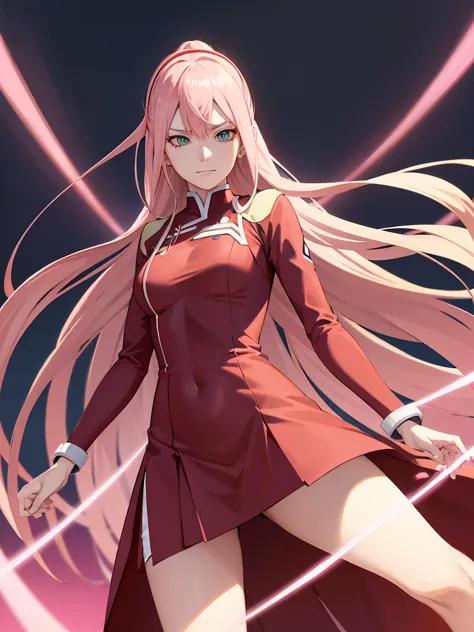 **appearance of sakura and zero two fusion:**

- **face:** a blend of sakura's determined and fierce expression with zero two's ...