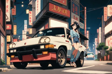 1 retro anime pretty girl, anime atmosphere of the 80s, 80s anime style, retro anime girls, 1980's anime style, retro anime imag...