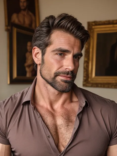 hair, portrait of a ruggedly handsome paladin, muscular, half body, masculine, mature, retrato de un joven, muscular very handso...