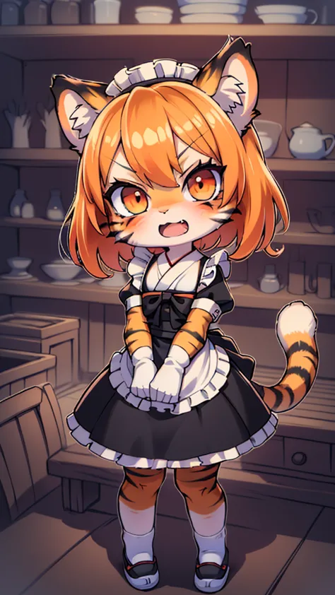 (masterpiece, high quality, best quality, 8k, high resolution), ((chibii style, chibi cute)), ((solo, 1 kid girl)), {tiger girl,...