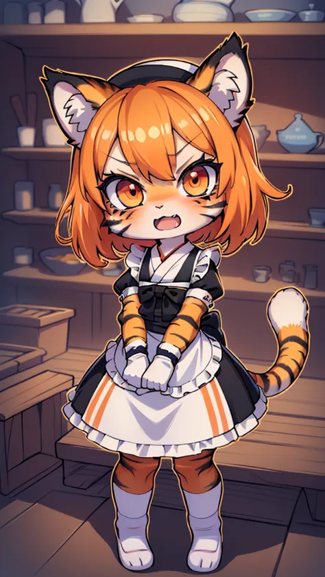 (masterpiece, high quality, best quality, 8k, high resolution), ((chibii style, chibi cute)), ((solo, 1 kid girl)), {tiger girl,...