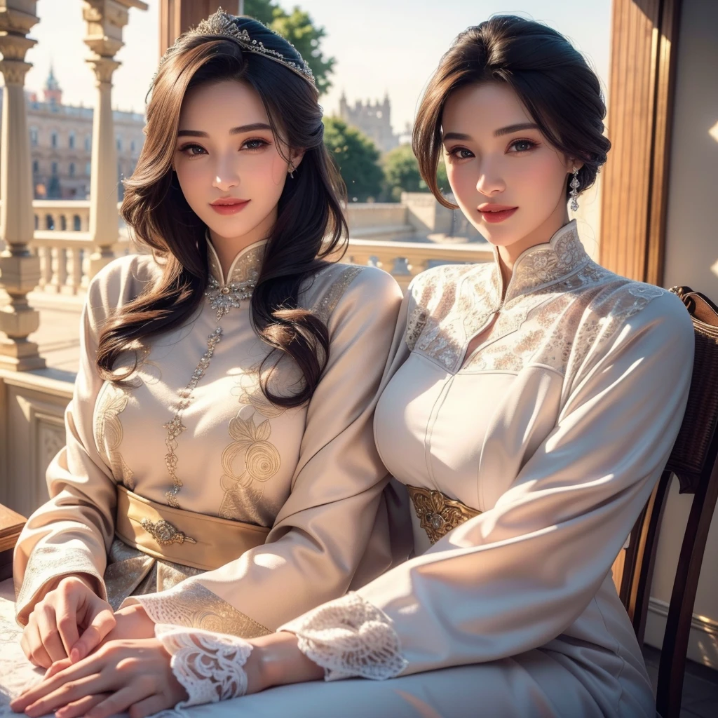 1girl, beautiful young woman, royal bride outfit, detailed face, alluring eyes, full lips, outdoor setting, selfie, soft lighting, warm colors, (best quality,4k,8k,highres,masterpiece:1.2),ultra-detailed,(realistic,photorealistic,photo-realistic:1.37),cinematic,beautiful detailed eyes,beautiful detailed lips,extremely detailed face and eyes,long eyelashes,intricate clothing textures,elegant posing,warm smile,romantic atmosphere