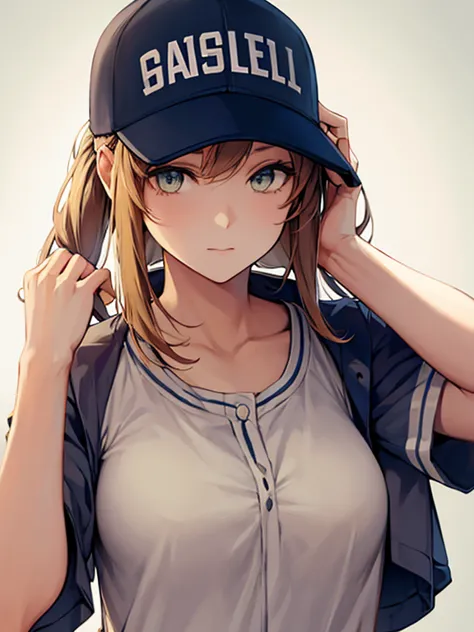 anime girl in a baseball cap and a baseball cap, from girls&#39; frontline, enchanting anime girl, boobscyberpunk, best anime 4k...