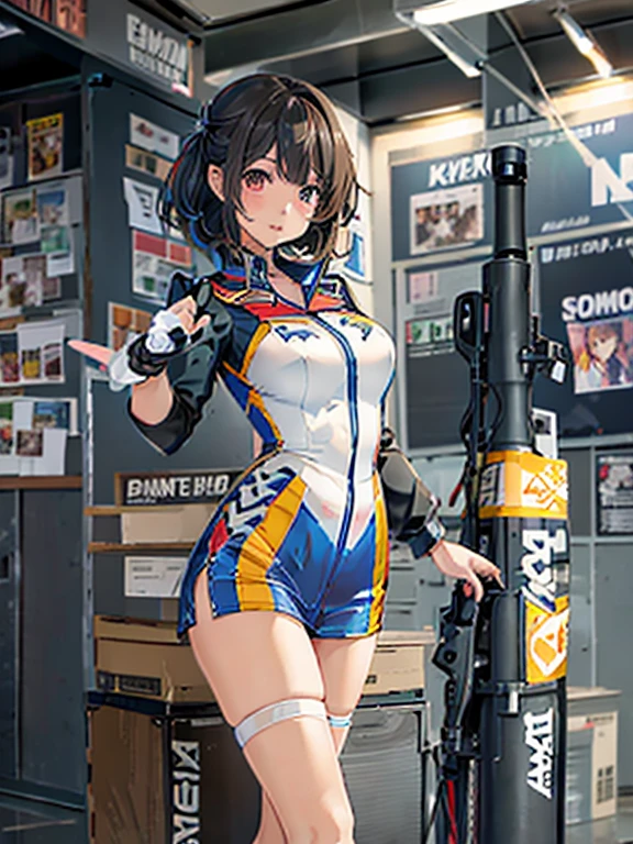 A uniformed anime character holding a gun and pointing at something, Illustrations inspired by the work of Li Sida, Topics on pixiv, Neoism, Kschaert Krentz Key Art Feminine, Portrait Anime Astronaut Girl, I also make fan art, Highly detailed official artwork, Kashert Kenz, macross delta splash art, From Girls Frontline, Azur Lane Style