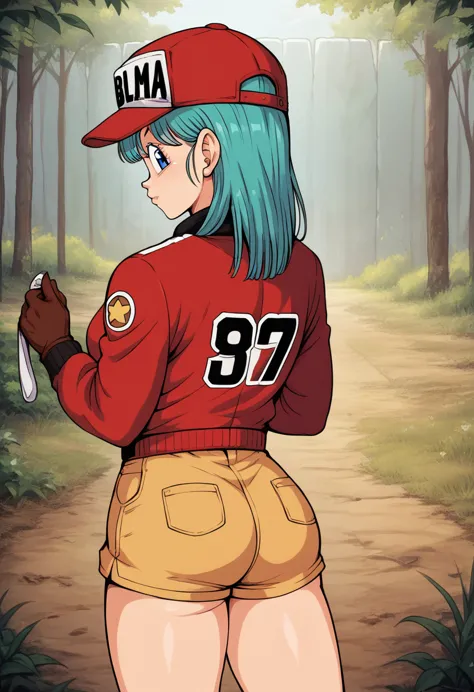 score_9, score_8_up, score_7_up, break, score_9, bulma \(dragonball\), aqua hair, blue eyes, bangs, gloves, collarbone, jacket, ...