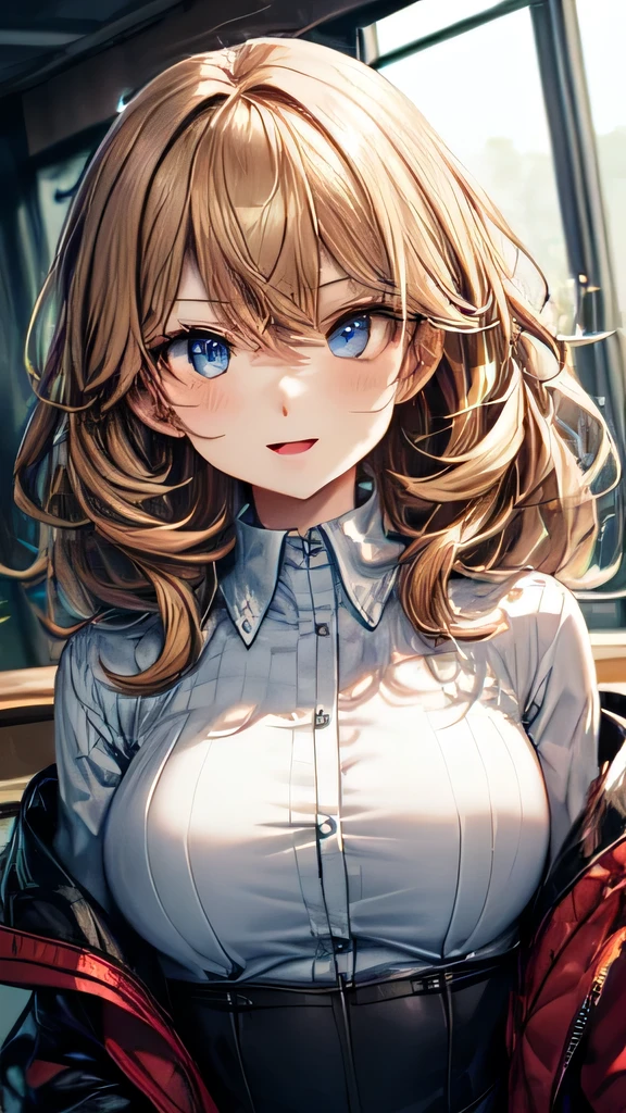 Very delicate,
beautiful girl,
BREAK,
8k,
Highest quality,
masterpiece,
Super adopted,
Ultra-detailed,
Ultra-fine illustrations,
BREAK,
Active Pause, Dynamic Angle,
indoor,
Shiny,
bright,
Rim Light,
BREAK,
one person,
alone,
Perfect female body,
Big Hair,
Fluffy hair,
Air Van,
Long bangs between the eyes,
Round face,
Blue eyes,
smile, Open your mouth,
Medium sized, well-proportioned chest,

全身像

BREAK,Student uniform