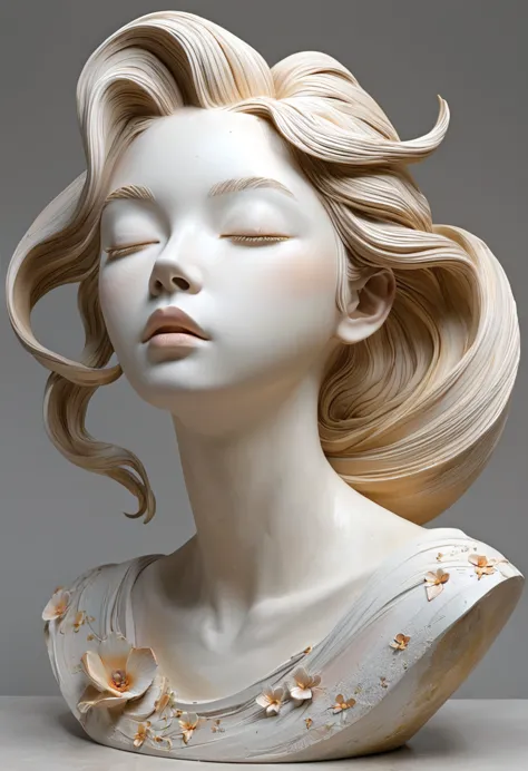 3d sculpture，clay statues，rough surface，grace，artistic beauty，artistic creativity：1.37