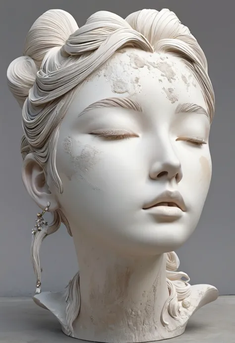 3d sculpture，clay statues，rough surface，grace，artistic beauty，artistic creativity：1.37