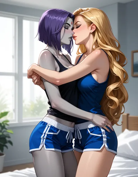 score_9, score_8_up, score_7_up, score_6_up, source_cartoon, adult women, yuri, couple, (2women), duo, break adult, (raven, grey...