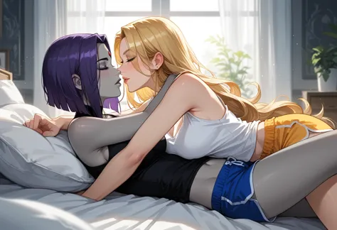 score_9, score_8_up, score_7_up, score_6_up, source_cartoon, adult women, yuri, couple, (2women), duo, break adult, (raven, grey...