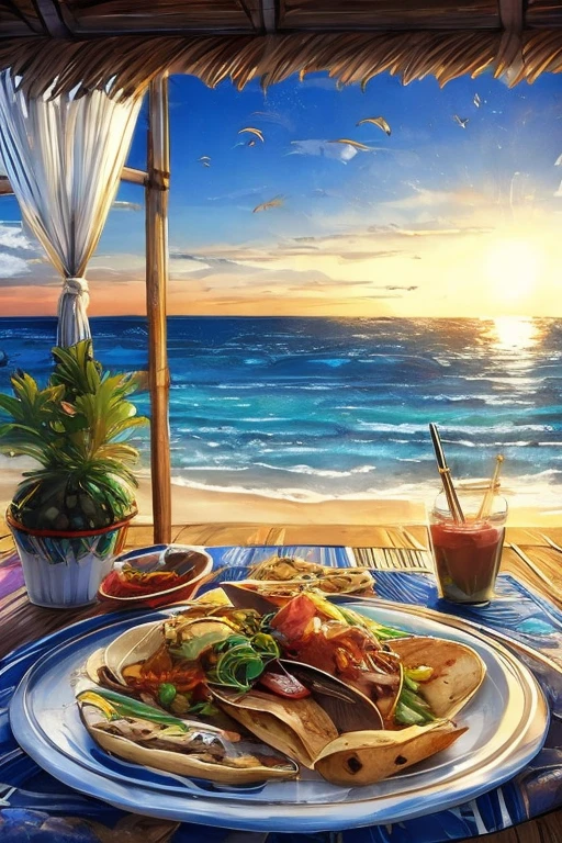 Mexican food, ocean view