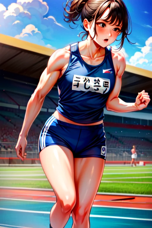 track and field athlete muscular  woman cute
R