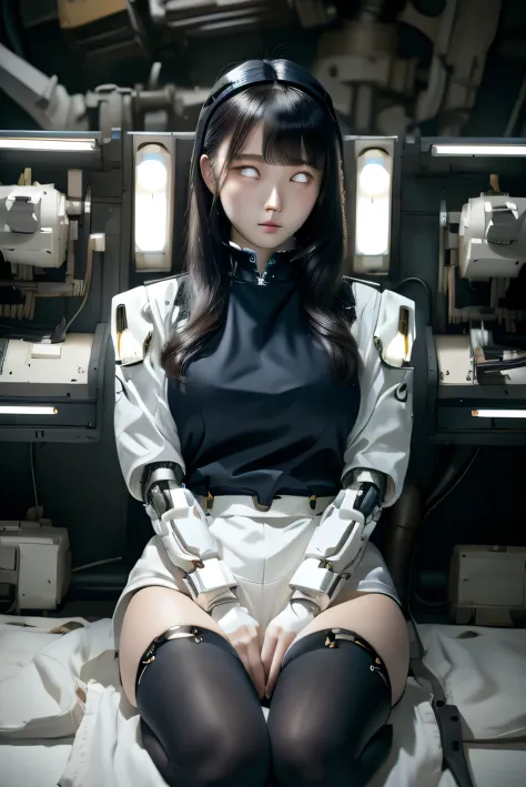 masterpiece, best quality, extremely detailed,8k portrait, japanese android girl,plump ,control panels,robot arms,robot,android,...