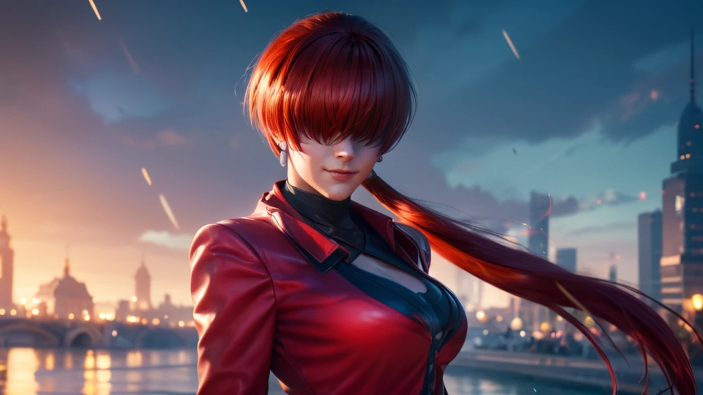 (at night), alone, in a video game scene, a background of a beautiful city during the day raining, standing at attention, red hair, ((red hair)), 1 girl, alone, 20 years old, young woman, perfect hands and beautiful with perfect fingers, beautiful long legs, perfect legs, beautiful body, beautiful nose, beautiful character design, perfect face, look at the viewer (focusing on the entire character), closed mouth, Light_Smile, official art, background unit Extremely detailed 8k CG display, perfect lighting, bright and colorful front lighting, glowing skin (masterpiece: 1.0), (best quality: 1.0), ultra high resolution, 4K, ultra detailed photography, 8K, HDR, high resolution, nonsense : 1.2, Kodak portra 400, film grain, blurred background, bokeh: 1.2, lens flare, (vibrant_color: 1.2), professional photography, (beautiful_face: 1.5), (narrow waist),
