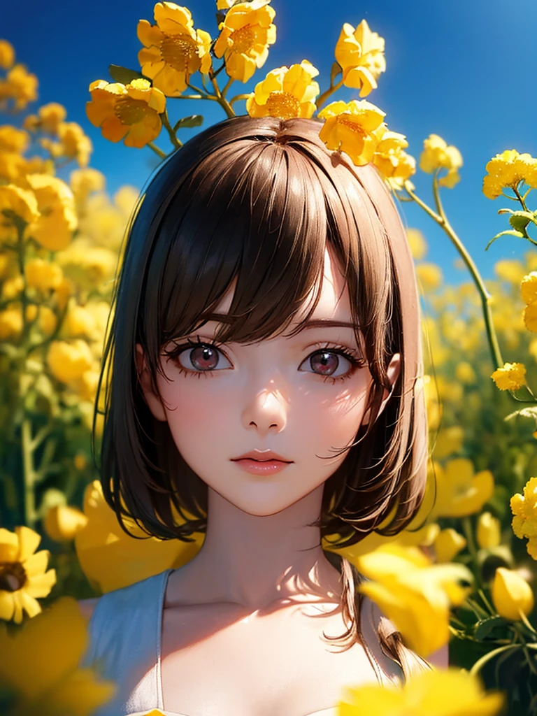 (RED Ribbon on HAIRband:1.2),Blonde HAIR,(masterpiece, best quality, highly detailed, ultra detailed, high resolution, absurdres, 4K, 8K:1.2), (official art, incredibly fine illustration, extremely detailed CG, detailed background, cinematic lighting, dynamic angle, perfect hands, detailed shiny skin, detailed hair, detailed eyes)(extremely awesome detailed pretty  face,beauty face)(extremely detailed)(Three-dimensional depiction)
BREAK, ((canola flowers, cherry blossoms)){(large grounds, canola flowers, cherry blossoms in full bloom, beautiful woman wearing a one-piece dress)},8k, high resolution, absurd, employed, delicately composed, detailed, exquisitely detailed, bold composition, cinematic angles, dynamic angles, top quality, masterpiece,