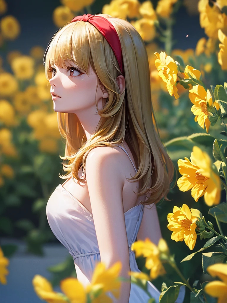 (RED Ribbon on HAIRband:1.2),Blonde HAIR,(masterpiece, best quality, highly detailed, ultra detailed, high resolution, absurdres, 4K, 8K:1.2), (official art, incredibly fine illustration, extremely detailed CG, detailed background, cinematic lighting, dynamic angle, perfect hands, detailed shiny skin, detailed hair, detailed eyes)(extremely awesome detailed pretty  face,beauty face)(extremely detailed)(Three-dimensional depiction)
BREAK, ((canola flowers, cherry blossoms)){(large grounds, canola flowers, cherry blossoms in full bloom, beautiful woman wearing a one-piece dress)},8k, high resolution, absurd, employed, delicately composed, detailed, exquisitely detailed, bold composition, cinematic angles, dynamic angles, top quality, masterpiece,