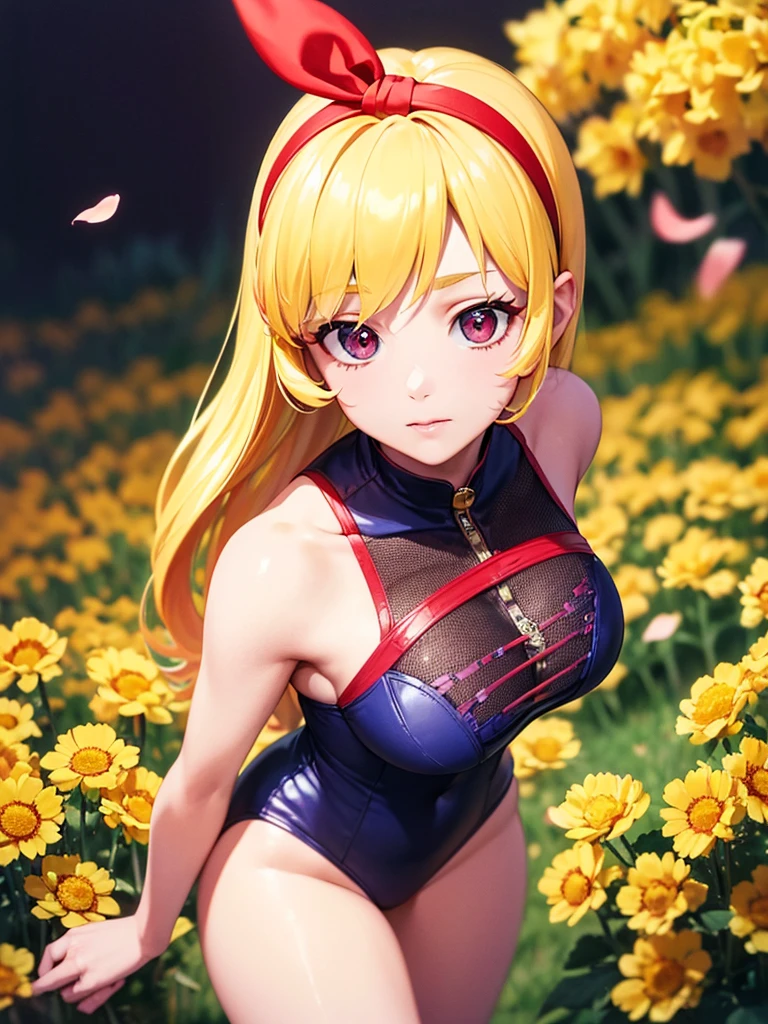 (RED Ribbon on HAIRband:1.2),Blonde HAIR,(masterpiece, best quality, highly detailed, ultra detailed, high resolution, absurdres, 4K, 8K:1.2), (official art, incredibly fine illustration, extremely detailed CG, detailed background, cinematic lighting, dynamic angle, perfect hands, detailed shiny skin, detailed hair, detailed eyes)(extremely awesome detailed pretty  face,beauty face)(extremely detailed)(Three-dimensional depiction)
BREAK, ((canola flowers, cherry blossoms)){(large grounds, canola flowers, cherry blossoms in full bloom, beautiful woman wearing a one-piece dress)},8k, high resolution, absurd, employed, delicately composed, detailed, exquisitely detailed, bold composition, cinematic angles, dynamic angles, top quality, masterpiece,