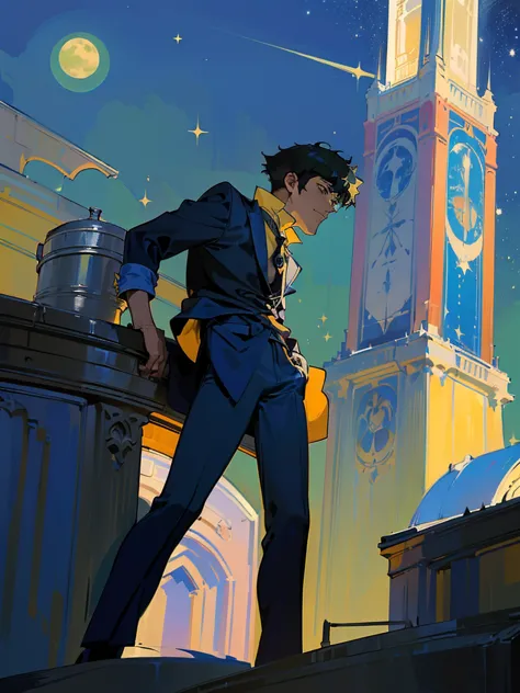 (masterpiece、top-quality、top-quality、detailed and complex、official art、aesthetically pleasing:1.3)、(spike spiegel)(standing on a...