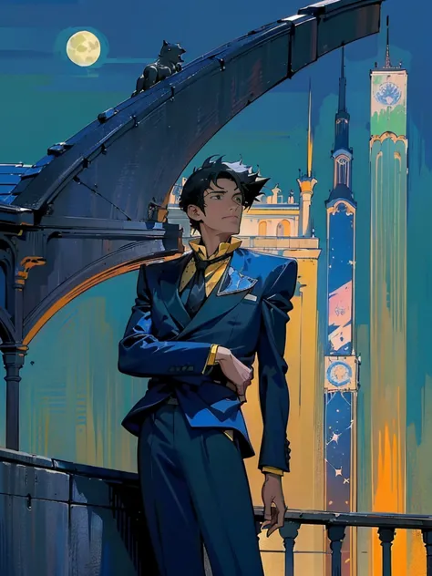 (masterpiece、top-quality、top-quality、detailed and complex、official art、aesthetically pleasing:1.3)、(spike spiegel)(standing on a...