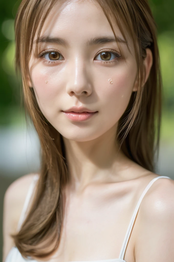 (8k, 4k, best quality, highres:1.2), (masterpiece, realistic, photo realistic:1.37), 1girl, solo, Japanese girl, beautiful face, eyelashes, nose, glossy lips, (detailed eyes, looking at viewer, fair skin, white skin:1.5), rosy complexion, upper body, medium breasts, long green hair