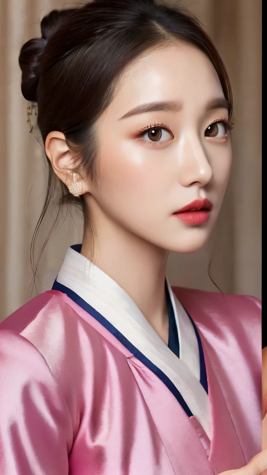 ((Best quality, 8k, Masterpiece :1.3)),  Perfect body sexy,   The Last Empress of the Chosun.   (Korea).  ((seo yea ji)),   beautiful woman with emphasis on slender abs: 1.3,   ultra-detailed face,    highly detailed lips,    detailed eyes,    Make-up face.   lipstick.     long eyelashes,    hair accessories.    elegant hairstyle.    ((Hair in a Bun))


(Hanbok),    ((Only shows the face)).   ((Only shows the face)).   Make-up face with lipstick,   long eyelashes