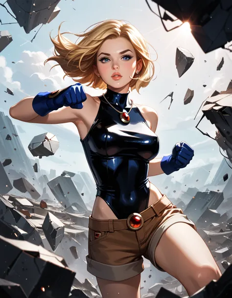 score_9, score_8_up, score_7_up, score_6_up, cinematic image, break 1woman, solo, adult, (terra_markov from teen titans, blonde,...