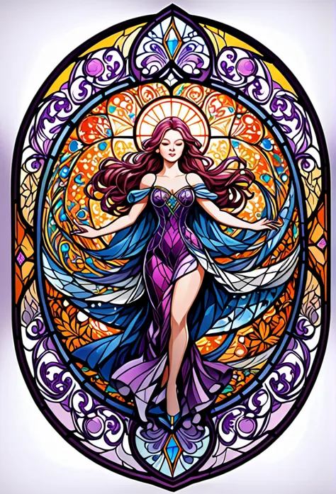 a picture of a stained glass window, intricate art, vector art, by mario dubsky, stained glass art, amethyst stained glass, deta...