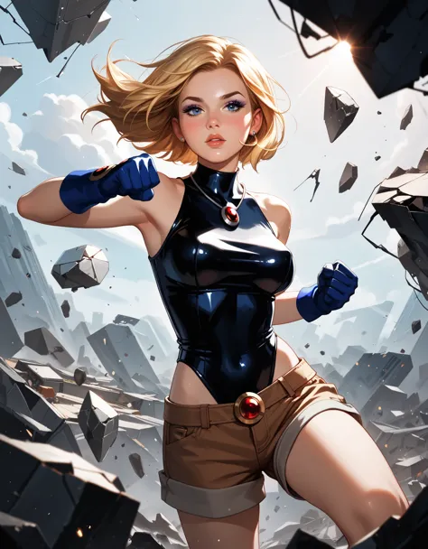 score_9, score_8_up, score_7_up, score_6_up, cinematic image, break 1woman, solo, adult, (terra_markov from teen titans, blonde,...