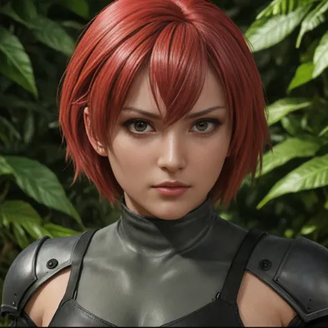 red hair "regina", "dino crisis game", quality, atlas, high resolution (4k, 8k), detailed portrait, beautiful and detailed face,...