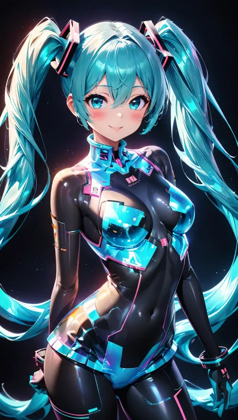 holography, draw in neon colors, beautiful holographic_cyber girl, neon hologram suit, shiny cyberpunk futuristic outfit, ((hats...