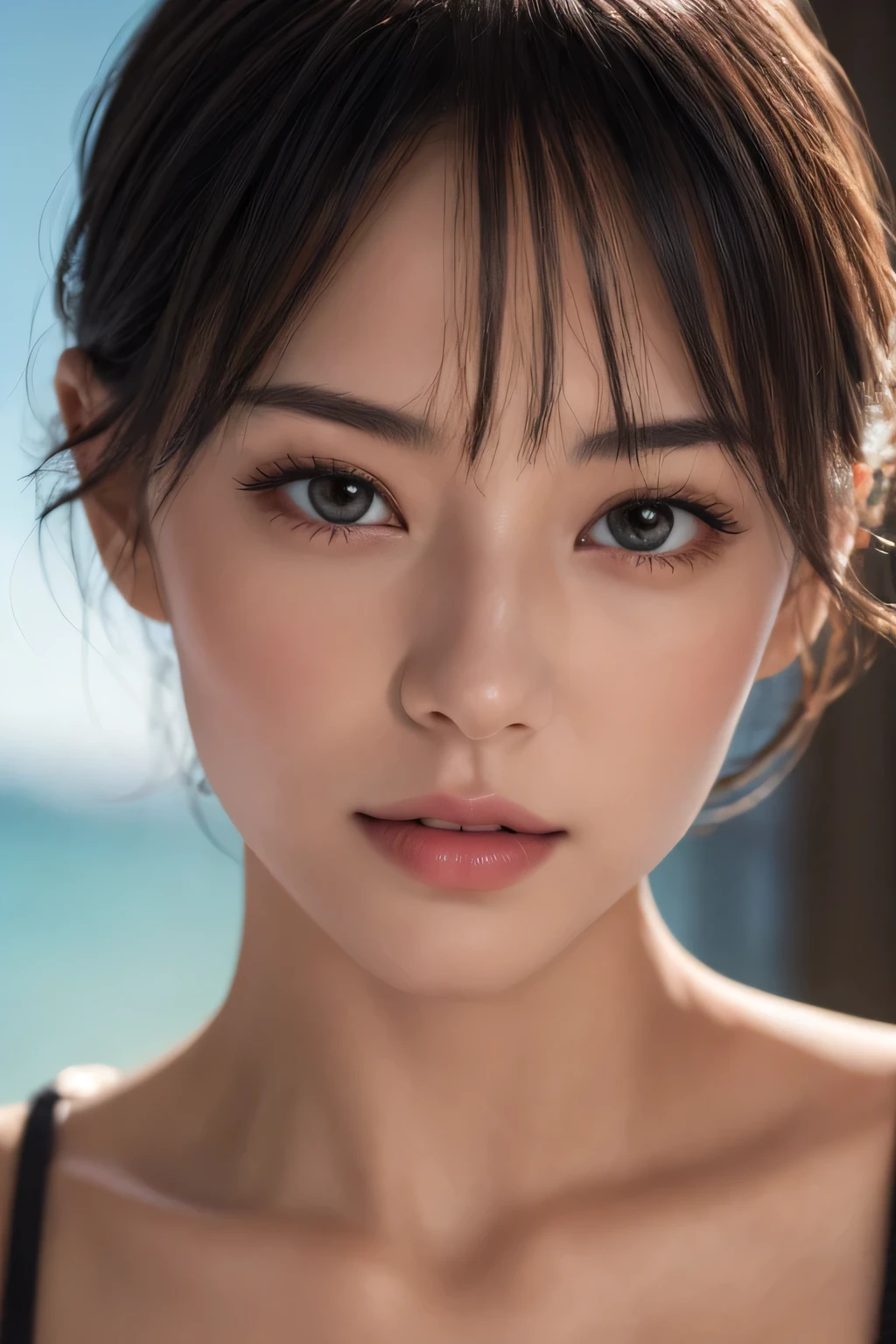 1. Female, 30 years old, Super detailed顔, Detailed lips, Detailed Eyes, double eyelid, Glowing Skin, With pride, Very detailed, Super detailed, Ultra-high resolution, Ezvian Everywhere, (Realistic:1.4), (Highest quality), (Best Shadow), detailed, Perfect lighting, Black Hair, Short Hair, (Big Tits)