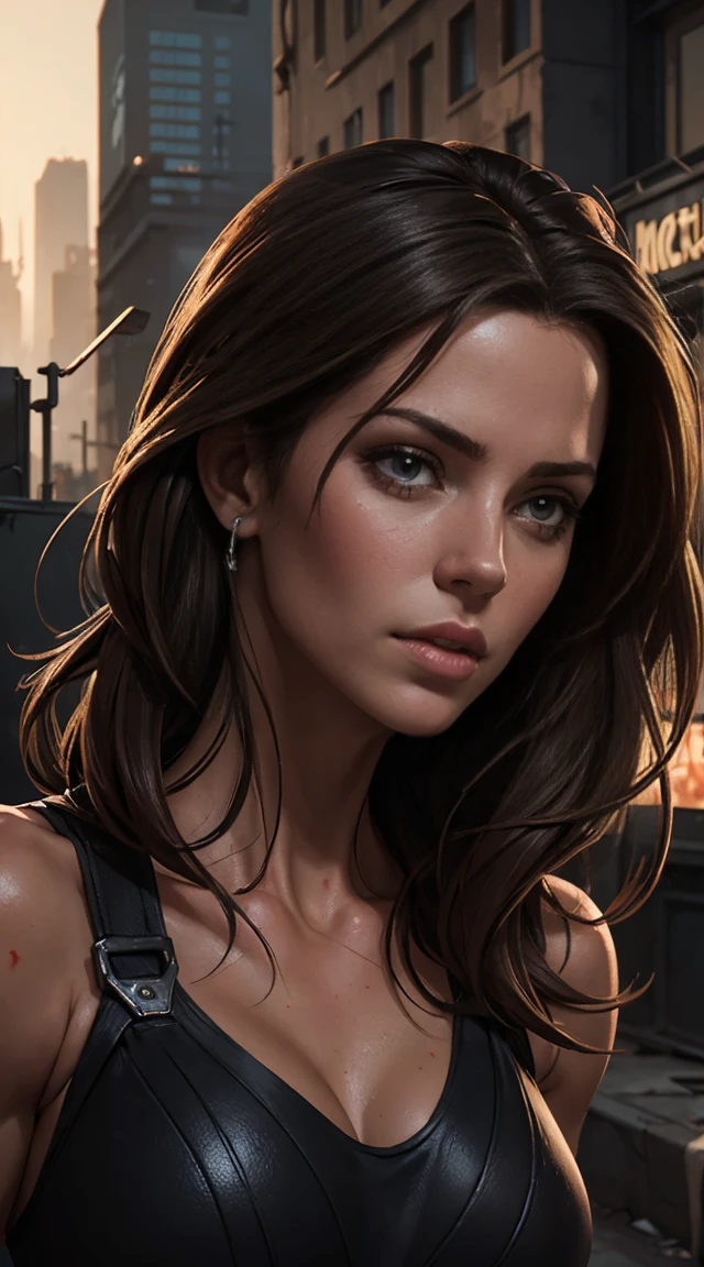 Hyperrealistic close-up photo of Kate Beckinsale, work of art, best qualityer, (photorrealistic:1.4), Create dystopian work of arts. Depict the cityscape in the gritty style of the game&#39;s concept art. This work should evoke a feeling of abandonment and despair in a futuristic setting.., Post-apocalyptic world. Notice the intricacies of the details, the sharp focus. (((camel toe))), ((attacked by zombie men)), (((strangled, Suffocated:1.4))), ((neckleace)), ((exposed bulges)), ((large, muscular hips))