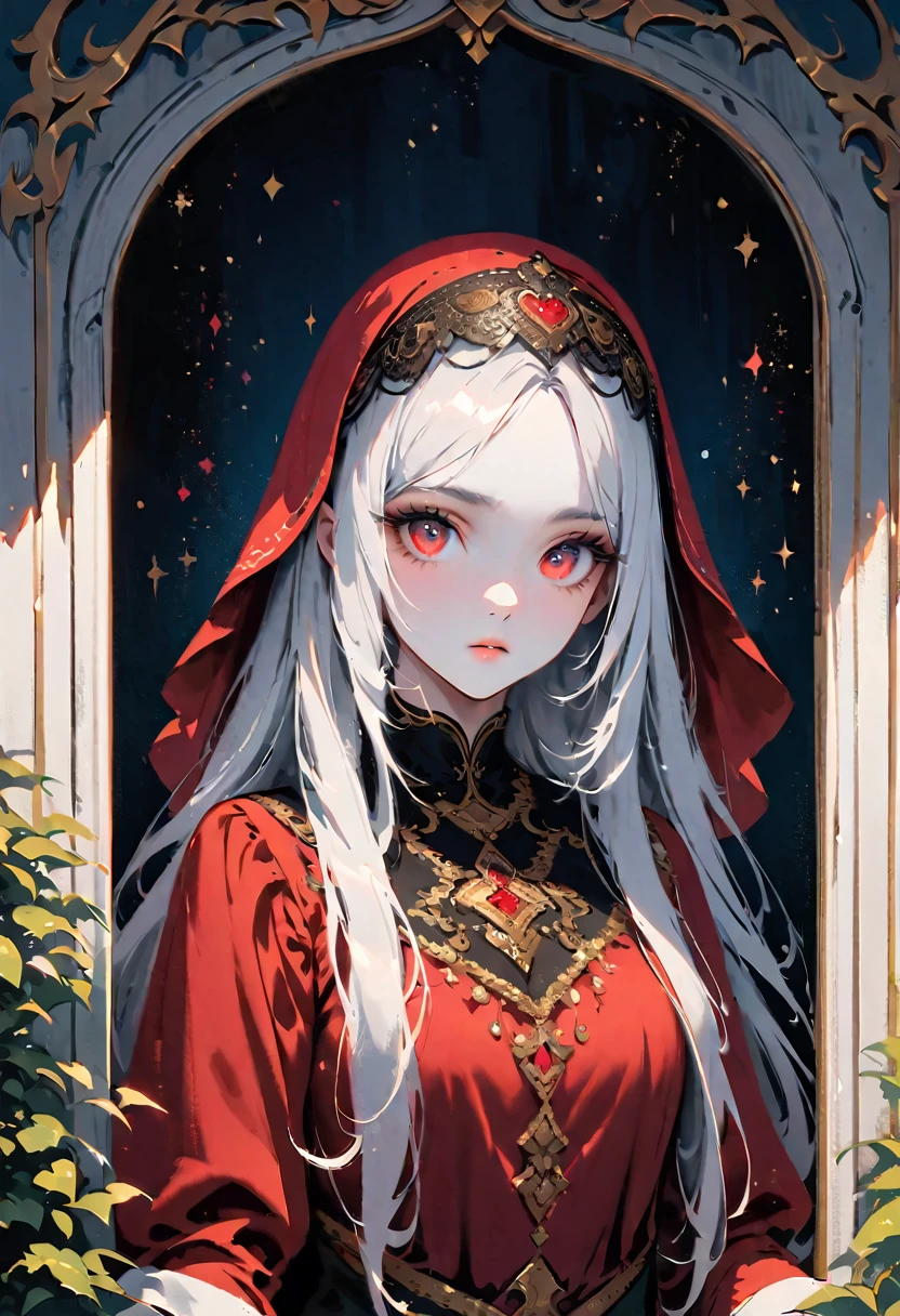 (((WEARING HEADSCARF A ISLAMIC VEIL ON HEAD,  ILLUSTRATION)))
young female albino skin, snow white skin, white  hair,lovely face, crimson lovely big eyes, crimson medieval clothes, innocent face, islamic islamic islamic islamic mythologicalA extremely delicate and beautiful silver-haired girl,Blue pupils,Intricate details, depth of focus,highly detailed, digital painting, artstation, concept art, character art, art by greg rutkowski and tyler jacobson and alphonse mucha Islamic Islamic 8k big lovely eyed wearing veil on head islamic wearing a headscarf veil 👰‍♀ big huge lovely eyes a detailed portrait of a cute goth brunette girl, by justin gerard and greg rutkowski and agnes cecile, digital art, realistic painting, dnd, character design, trending on artstation islamic islamic beautiful like moon young female albino skin, snow white skin, white curly hair, slender face, crimson eyes, crimson medieval clothes, innocent face, islamic islamic islamic islamic mythological big eyed, big eyed silver COLOR EYES, 
big huge lovely big lovely eyed and large eyelashes 
white long hair red lovely eyes extremely beautiful cute and innocent face girl fantasy blue long hair, green eyes, blue star on the left cheek, singing girl islamic islamic  extremely detailed white skin wearing pink color rose dress 🌹 everywhere young female albino skin, snow white skin, slender face, red eyes, crimson islamic  clothes, innocent face, islamic islamic islamic islamic red lovely big lovely eyed woman with veil  islamic islamic beautiful like moon have pink hair,  crystal like woman extremely delicate and beautiful woman, white skin,    looking through the window, dress, red eyes,  dark light night, intricate, elegant, sharp focus, illustration, highly detailed, digital painting, concept art, matte, art by WLOP and Artgerm and Greg Rutkowski and Alphonse Mucha, masterpiece huge lovely eyes and eyesbrows big lovely eyed symmetry, beautiful floral and glitter angel, hyper realistic face, (A beaut