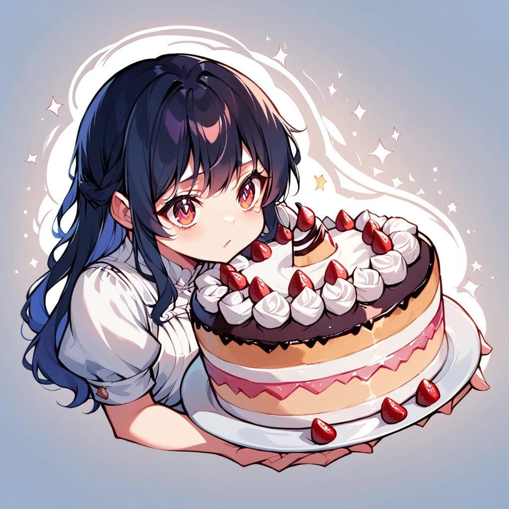 Anime style cake, dream background