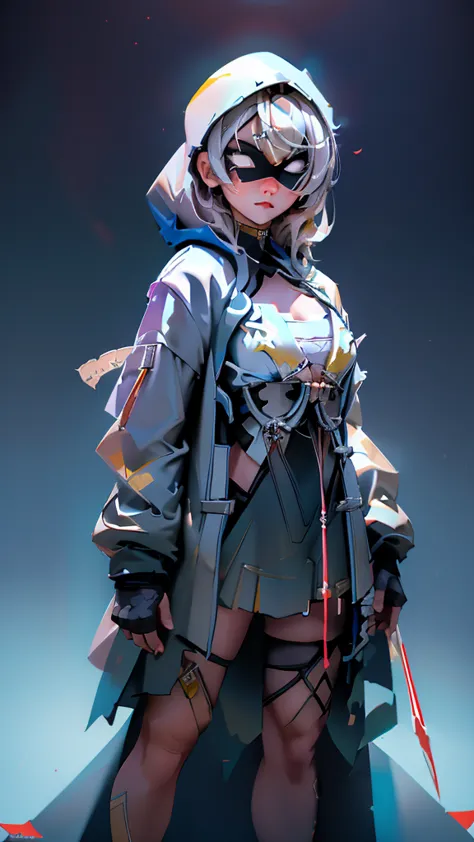 envision a 8k, highres, cinematic, beautiful full body concept art design of a ninja girl with pretty features posing with a kat...