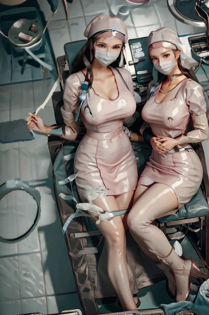 nurse uniform,hospital, latex nurse suit,nurses,busty,elbow gloves,labcoat,black hair woman,pink eyes , gigantic ,medical instruments,asian nurse,two nurses,speculum,examination room,oversize ,big ass ,strap on, lay on table ,legs spreaded,giving birth,gyno chair , dentist,Milf,latex,pink uniform,oversize breasts