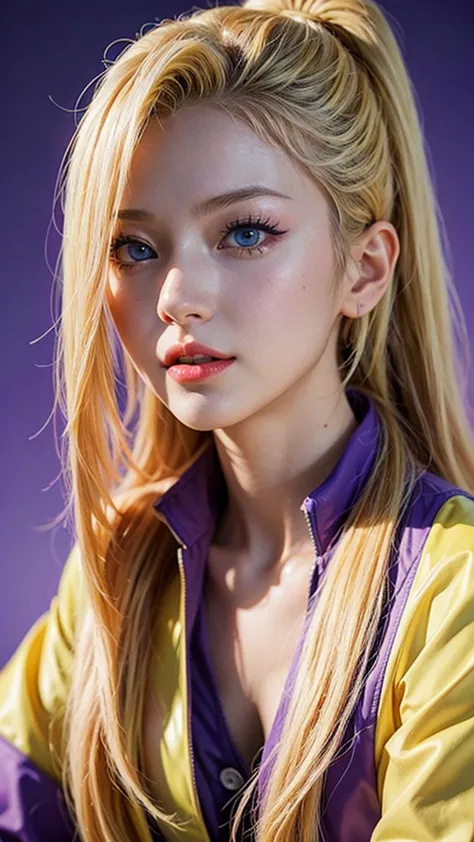 a close up of a person with long hair and a purple clothes, yamanaka ino, yamanaka ino from naruto shippuden as an anime charact...