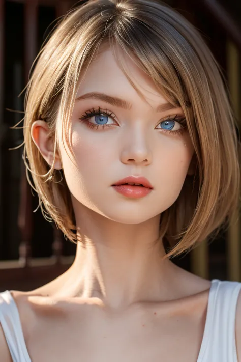 masterpiece, best quality,  gothic girl, clavicle, looking at the viewer stunning blue eyes, white skin eyeliner, perfect detail...