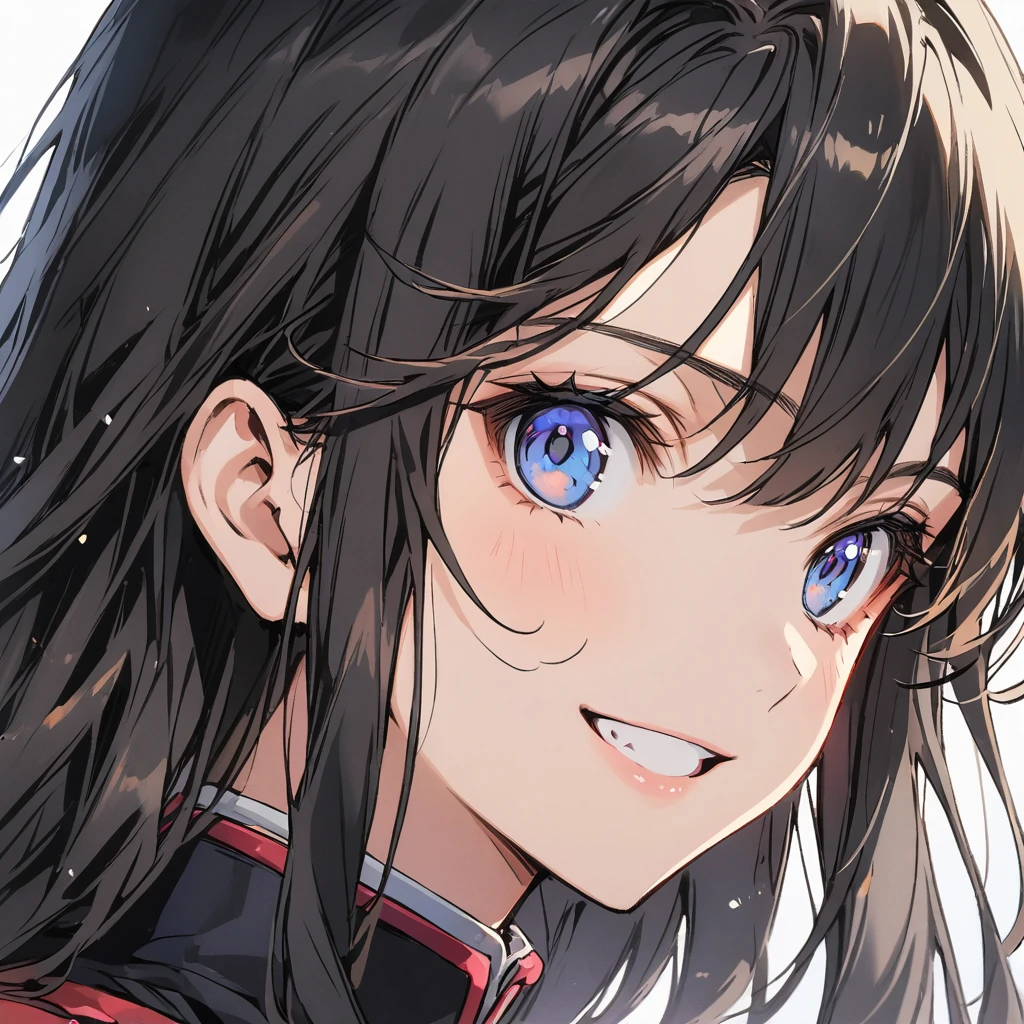 beauty　Black Hair　smile　uniform　Close-up of face