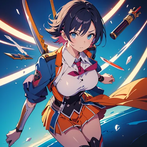 anime characters wearing uniforms and holding knives and knives, character portraits inspired by leiko ikemura, pixiv contest wi...